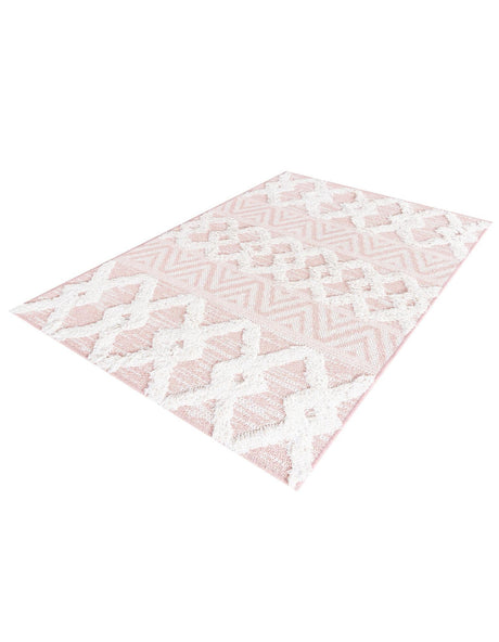 Pink 2' 3 x 3' Sabrina Soto Casa Rectangle Area Rug 100% Cotton Geometric Pattern All Natural Material Eco Friendly Carpet for Sale at Rug Engine