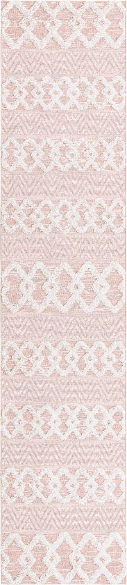 Pink 2' 7 x 12' Sabrina Soto Casa Runner Area Rug 100% Cotton Geometric Pattern All Natural Material Eco Friendly Carpet for Sale at Rug Engine