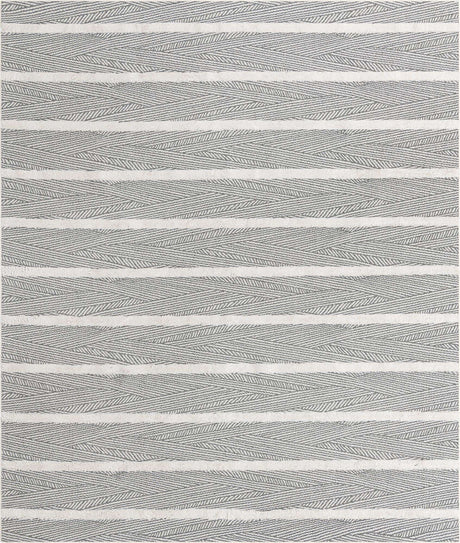 Anthracite Gray 9' 10 x 12' Sabrina Soto Casa Rectangle Area Rug 100% Cotton Geometric Pattern All Natural Material Eco Friendly Carpet for Sale at Rug Engine