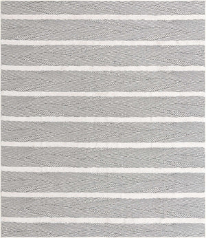 Anthracite Gray 8' 3 x 10' Sabrina Soto Casa Rectangle Area Rug 100% Cotton Geometric Pattern All Natural Material Eco Friendly Carpet for Sale at Rug Engine