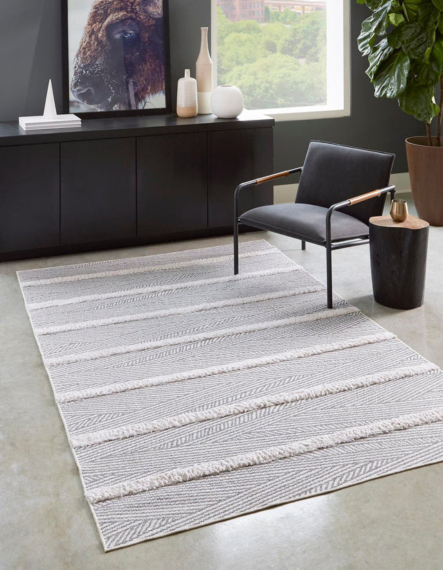 Anthracite Gray 2' 3 x 3' Sabrina Soto Casa Rectangle Area Rug 100% Cotton Geometric Pattern All Natural Material Eco Friendly Carpet for Sale at Rug Engine