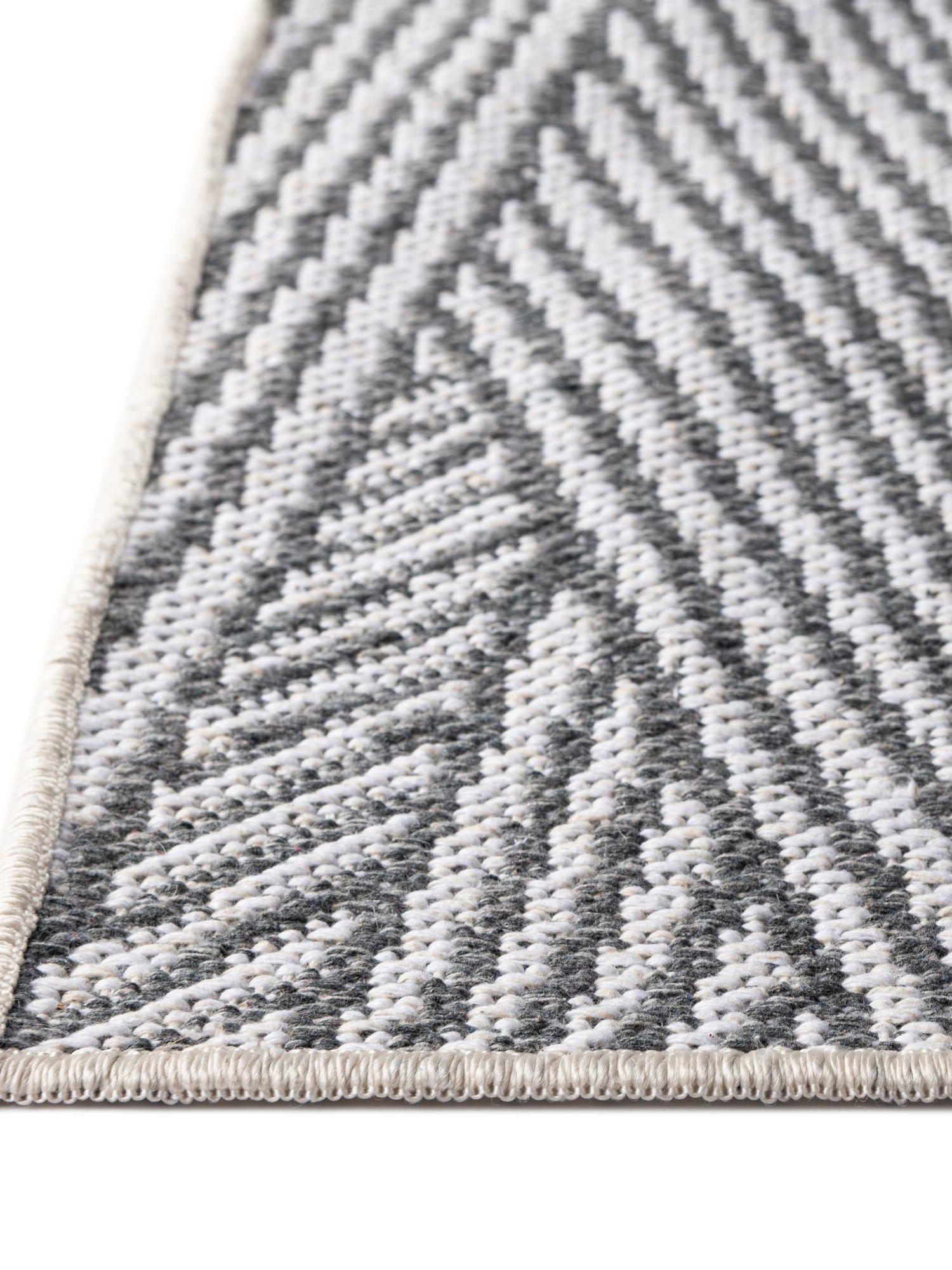 Anthracite Gray 2' 3 x 3' Sabrina Soto Casa Rectangle Area Rug 100% Cotton Geometric Pattern All Natural Material Eco Friendly Carpet for Sale at Rug Engine
