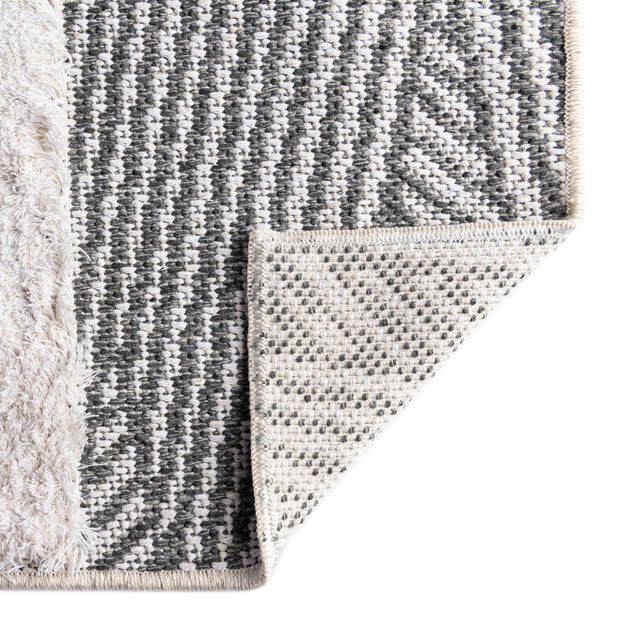 Anthracite Gray 4' 5 x 6' Sabrina Soto Casa Rectangle Area Rug 100% Cotton Geometric Pattern All Natural Material Eco Friendly Carpet for Sale at Rug Engine