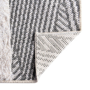 Anthracite Gray 8' 3 x 10' Sabrina Soto Casa Rectangle Area Rug 100% Cotton Geometric Pattern All Natural Material Eco Friendly Carpet for Sale at Rug Engine