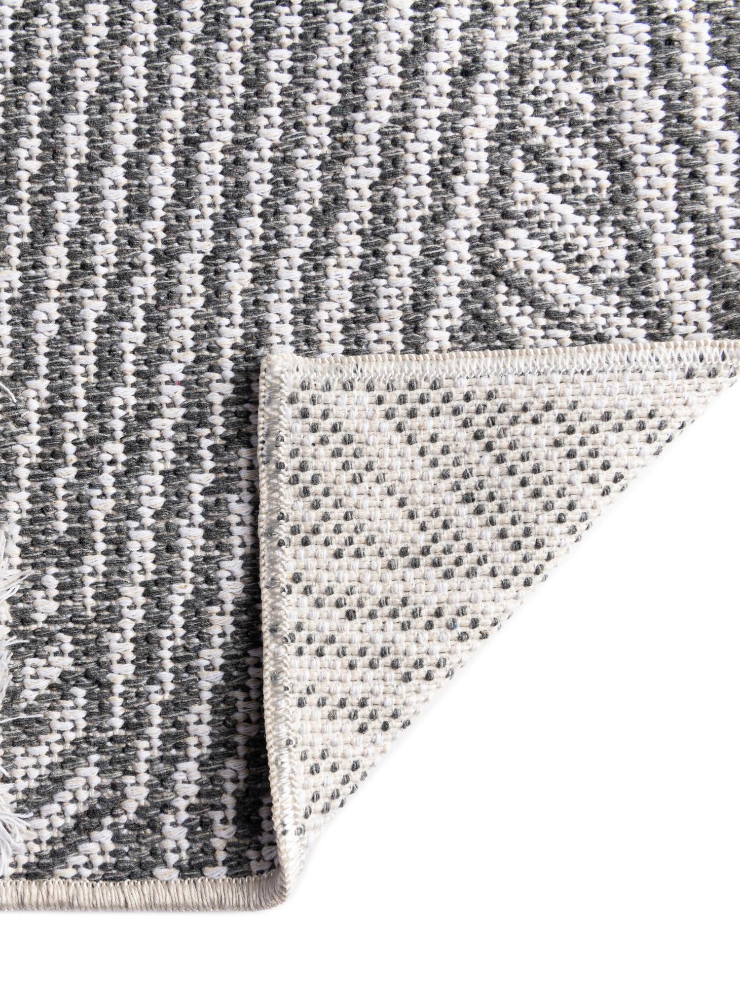 Anthracite Gray 2' 3 x 3' Sabrina Soto Casa Rectangle Area Rug 100% Cotton Geometric Pattern All Natural Material Eco Friendly Carpet for Sale at Rug Engine