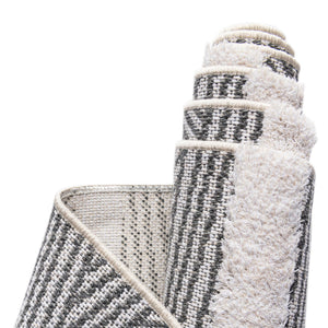 Anthracite Gray 8' 3 x 10' Sabrina Soto Casa Rectangle Area Rug 100% Cotton Geometric Pattern All Natural Material Eco Friendly Carpet for Sale at Rug Engine