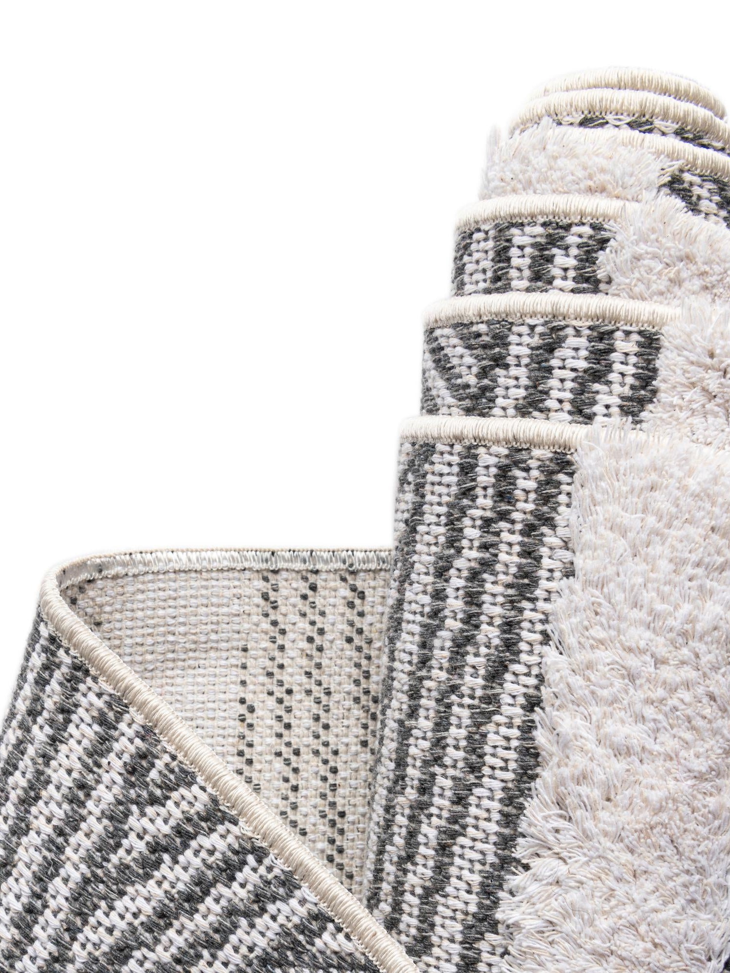 Anthracite Gray 4' 5 x 6' Sabrina Soto Casa Rectangle Area Rug 100% Cotton Geometric Pattern All Natural Material Eco Friendly Carpet for Sale at Rug Engine