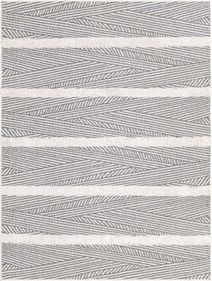 Anthracite Gray 2' 3 x 3' Sabrina Soto Casa Rectangle Area Rug 100% Cotton Geometric Pattern All Natural Material Eco Friendly Carpet for Sale at Rug Engine