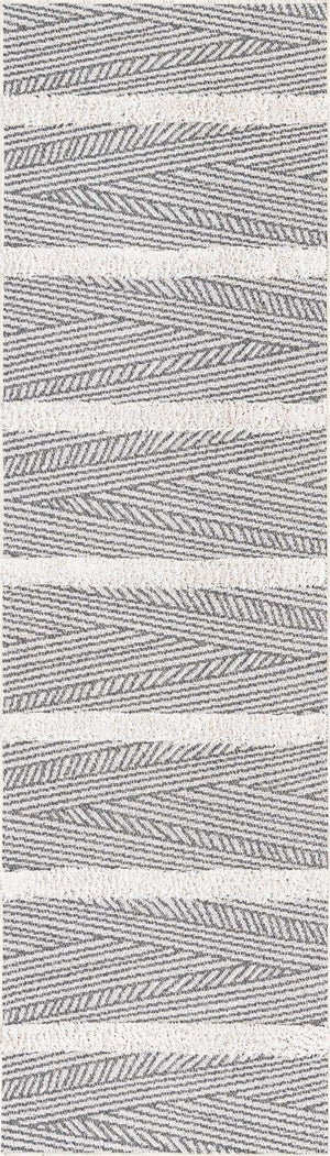 Anthracite Gray 2' 3 x 8' Sabrina Soto Casa Runner Area Rug 100% Cotton Geometric Pattern All Natural Material Eco Friendly Carpet for Sale at Rug Engine