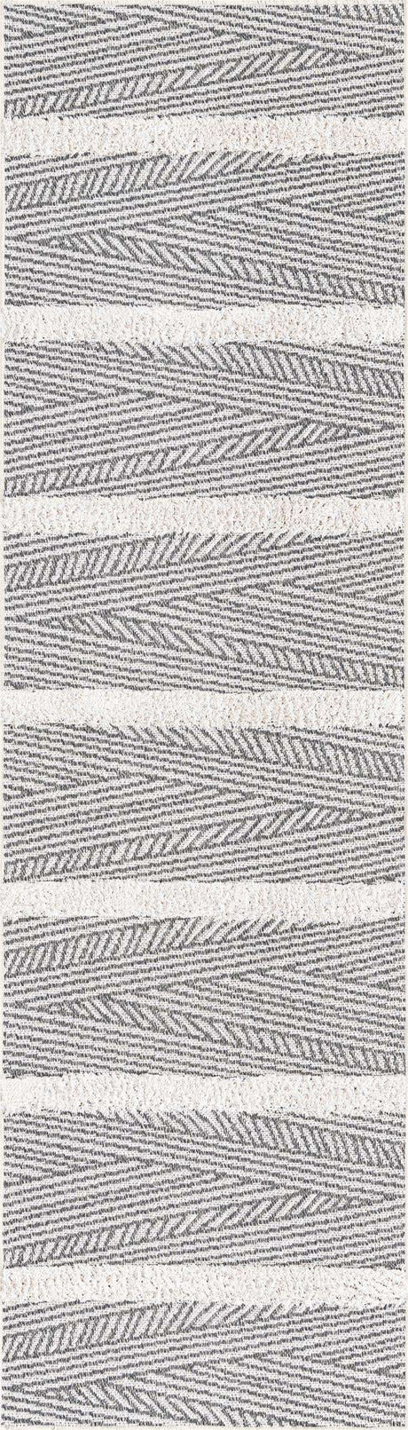 Anthracite Gray 2' 3 x 8' Sabrina Soto Casa Runner Area Rug 100% Cotton Geometric Pattern All Natural Material Eco Friendly Carpet for Sale at Rug Engine