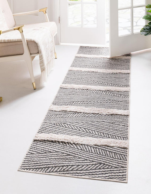 Anthracite Gray 2' 3 x 6' Sabrina Soto Casa Runner Area Rug 100% Cotton Geometric Pattern All Natural Material Eco Friendly Carpet for Sale at Rug Engine