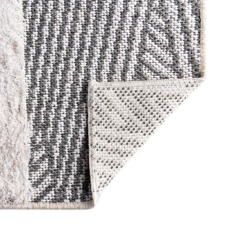 Anthracite Gray 2' 7 x 12' Sabrina Soto Casa Runner Area Rug 100% Cotton Geometric Pattern All Natural Material Eco Friendly Carpet for Sale at Rug Engine