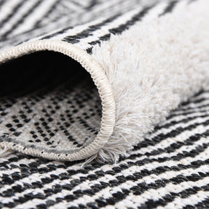 Black 8' 3 x 10' Sabrina Soto Casa Rectangle Area Rug 100% Cotton Geometric Pattern All Natural Material Eco Friendly Carpet for Sale at Rug Engine