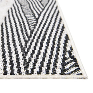 Black 8' 3 x 10' Sabrina Soto Casa Rectangle Area Rug 100% Cotton Geometric Pattern All Natural Material Eco Friendly Carpet for Sale at Rug Engine