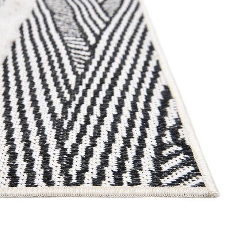Black 8' 3 x 10' Sabrina Soto Casa Rectangle Area Rug 100% Cotton Geometric Pattern All Natural Material Eco Friendly Carpet for Sale at Rug Engine