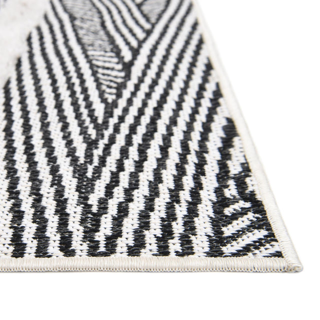 Black 8' 3 x 10' Sabrina Soto Casa Rectangle Area Rug 100% Cotton Geometric Pattern All Natural Material Eco Friendly Carpet for Sale at Rug Engine