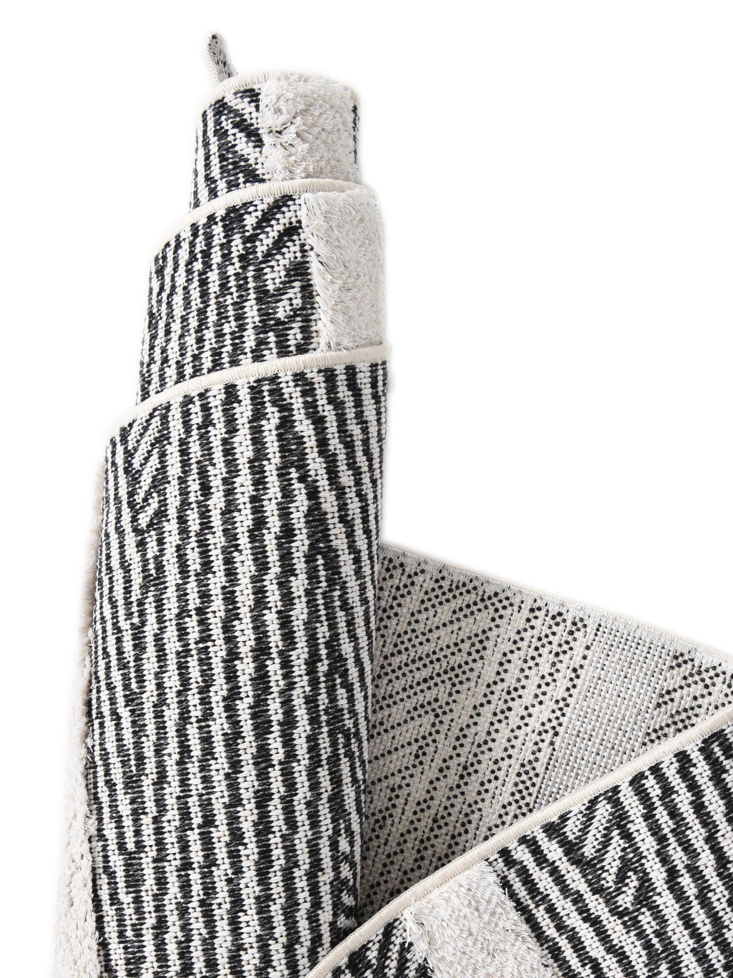 Black 9' 10 x 12' Sabrina Soto Casa Rectangle Area Rug 100% Cotton Geometric Pattern All Natural Material Eco Friendly Carpet for Sale at Rug Engine