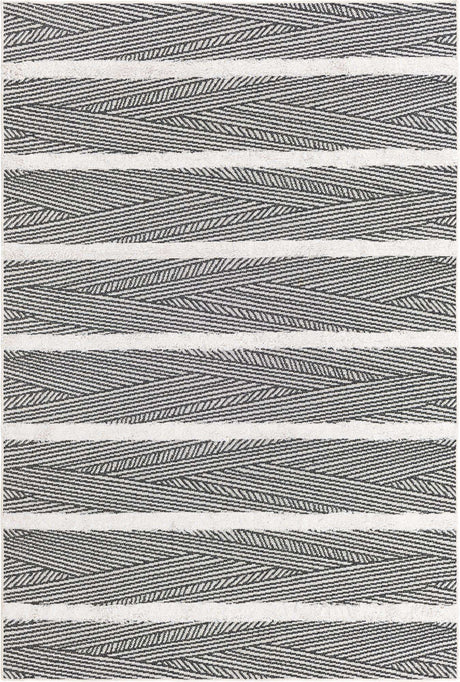 Black 5' 3 x 8' Sabrina Soto Casa Rectangle Area Rug 100% Cotton Geometric Pattern All Natural Material Eco Friendly Carpet for Sale at Rug Engine