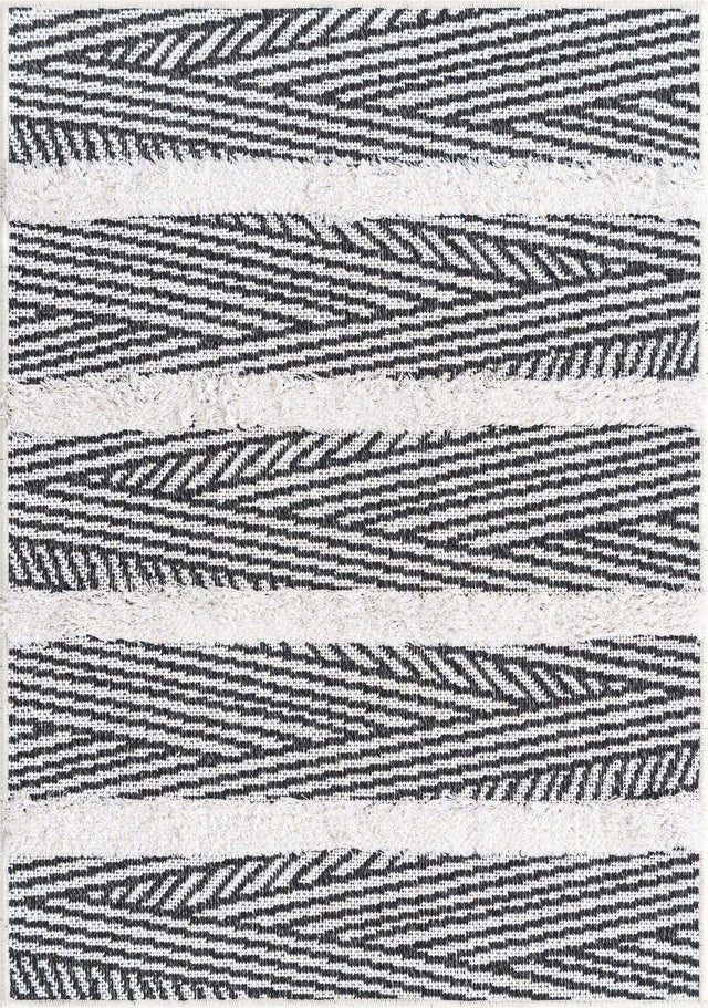 Black 2' 3 x 3' Sabrina Soto Casa Rectangle Area Rug 100% Cotton Geometric Pattern All Natural Material Eco Friendly Carpet for Sale at Rug Engine
