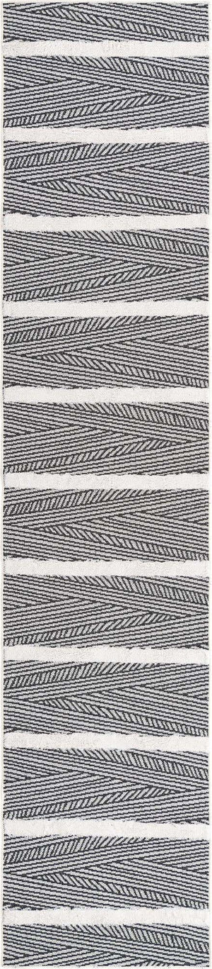 Black 2' 7 x 12' Sabrina Soto Casa Runner Area Rug 100% Cotton Geometric Pattern All Natural Material Eco Friendly Carpet for Sale at Rug Engine