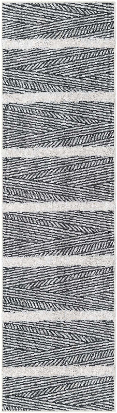 Black 2' 3 x 8' Sabrina Soto Casa Runner Area Rug 100% Cotton Geometric Pattern All Natural Material Eco Friendly Carpet for Sale at Rug Engine
