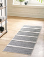 Black 2' 3 x 6' Sabrina Soto Casa Runner Area Rug 100% Cotton Geometric Pattern All Natural Material Eco Friendly Carpet for Sale at Rug Engine
