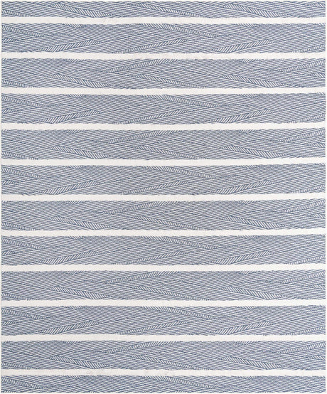 Navy Blue 9' 10 x 12' Sabrina Soto Casa Rectangle Area Rug 100% Cotton Geometric Pattern All Natural Material Eco Friendly Carpet for Sale at Rug Engine