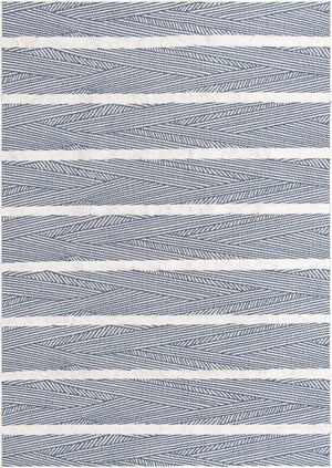 Navy Blue 6' 4 x 9' Sabrina Soto Casa Rectangle Area Rug 100% Cotton Geometric Pattern All Natural Material Eco Friendly Carpet for Sale at Rug Engine