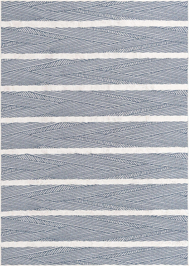 Navy Blue 6' 4 x 9' Sabrina Soto Casa Rectangle Area Rug 100% Cotton Geometric Pattern All Natural Material Eco Friendly Carpet for Sale at Rug Engine
