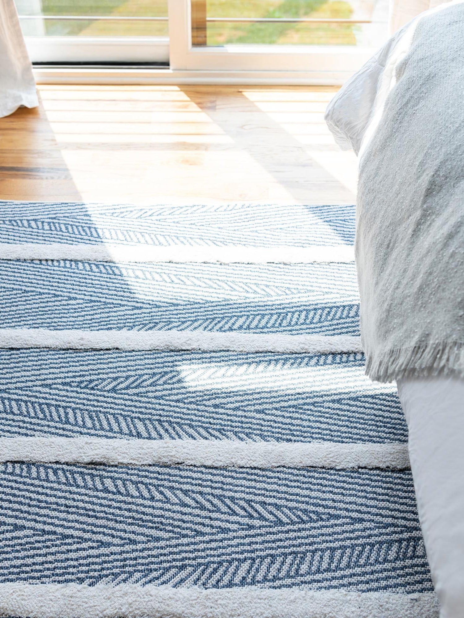 Navy Blue 9' 10 x 12' Sabrina Soto Casa Rectangle Area Rug 100% Cotton Geometric Pattern All Natural Material Eco Friendly Carpet for Sale at Rug Engine