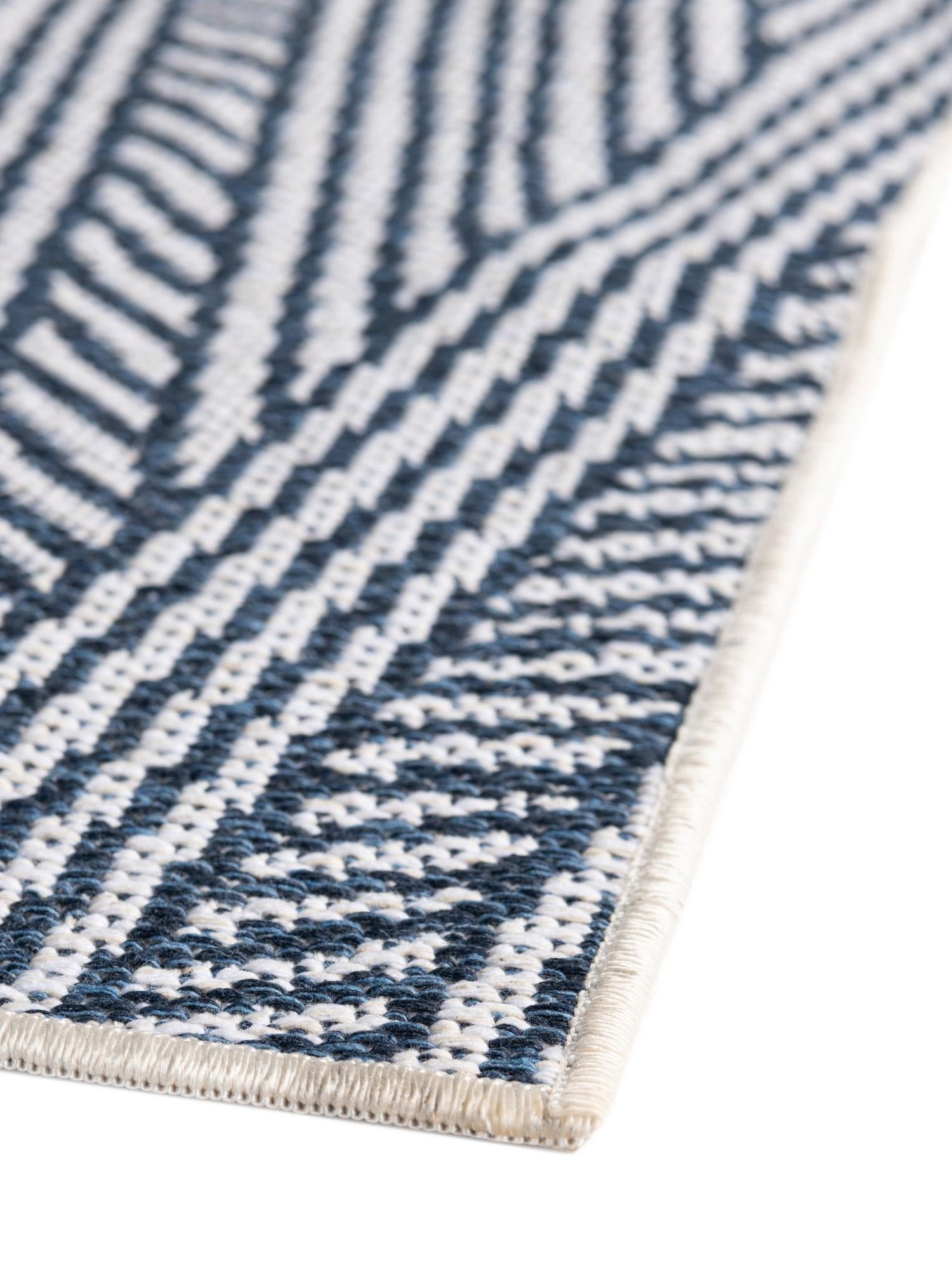 Navy Blue 2' 3 x 3' Sabrina Soto Casa Rectangle Area Rug 100% Cotton Geometric Pattern All Natural Material Eco Friendly Carpet for Sale at Rug Engine