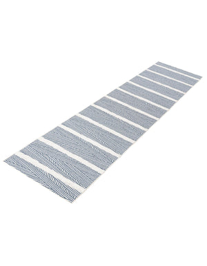 Navy Blue 2' 7 x 12' Sabrina Soto Casa Runner Area Rug 100% Cotton Geometric Pattern All Natural Material Eco Friendly Carpet for Sale at Rug Engine