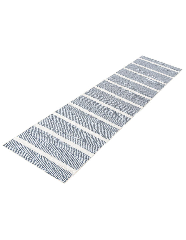 Navy Blue 2' 7 x 12' Sabrina Soto Casa Runner Area Rug 100% Cotton Geometric Pattern All Natural Material Eco Friendly Carpet for Sale at Rug Engine