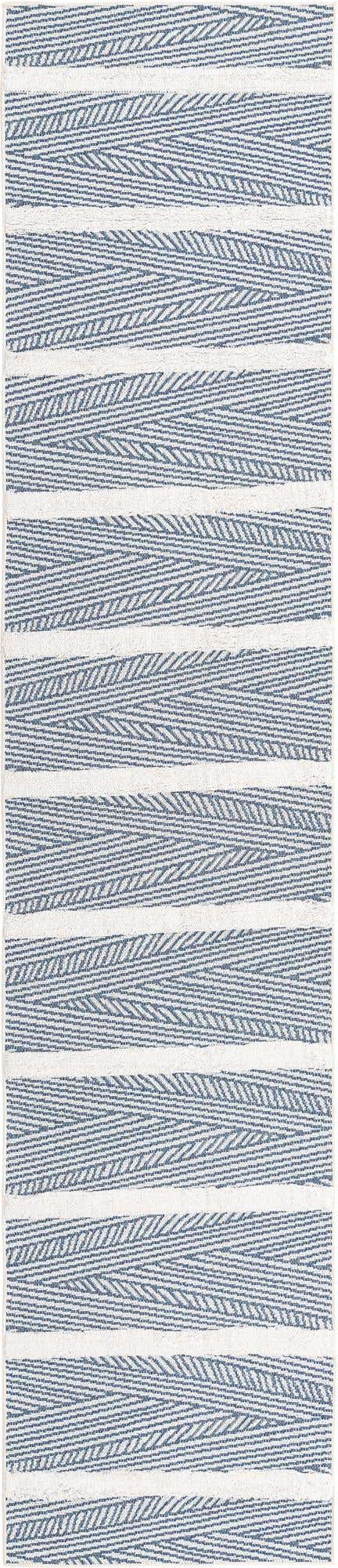 Navy Blue 2' 7 x 12' Sabrina Soto Casa Runner Area Rug 100% Cotton Geometric Pattern All Natural Material Eco Friendly Carpet for Sale at Rug Engine