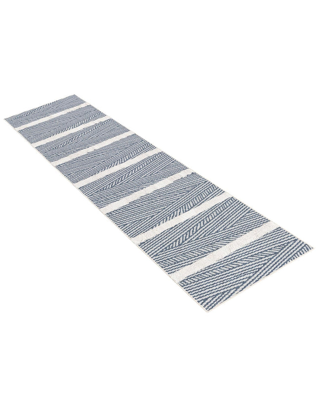 Navy Blue 2' 3 x 8' Sabrina Soto Casa Runner Area Rug 100% Cotton Geometric Pattern All Natural Material Eco Friendly Carpet for Sale at Rug Engine
