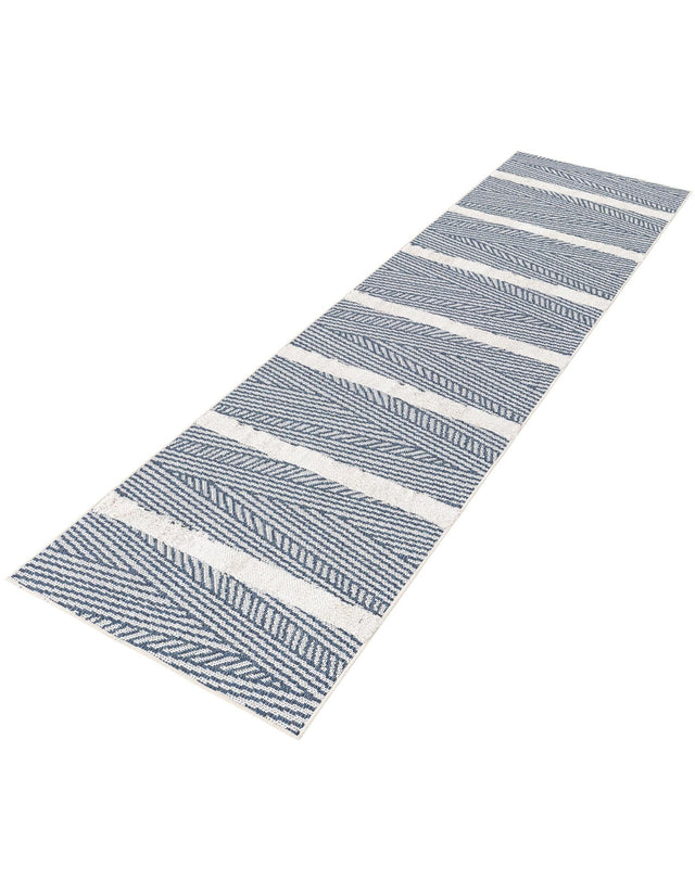 Navy Blue 2' 3 x 8' Sabrina Soto Casa Runner Area Rug 100% Cotton Geometric Pattern All Natural Material Eco Friendly Carpet for Sale at Rug Engine