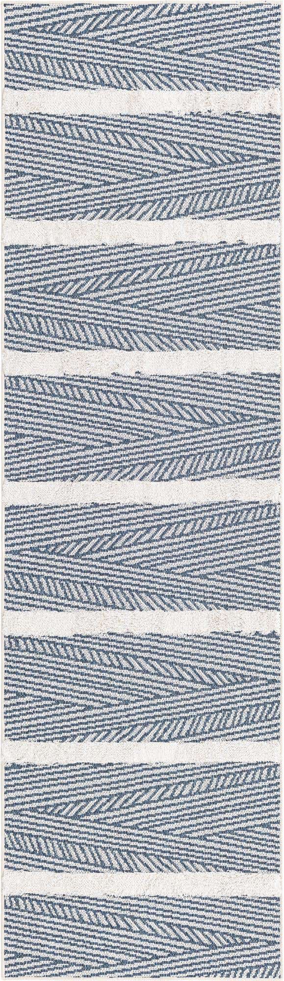 Navy Blue 2' 3 x 8' Sabrina Soto Casa Runner Area Rug 100% Cotton Geometric Pattern All Natural Material Eco Friendly Carpet for Sale at Rug Engine