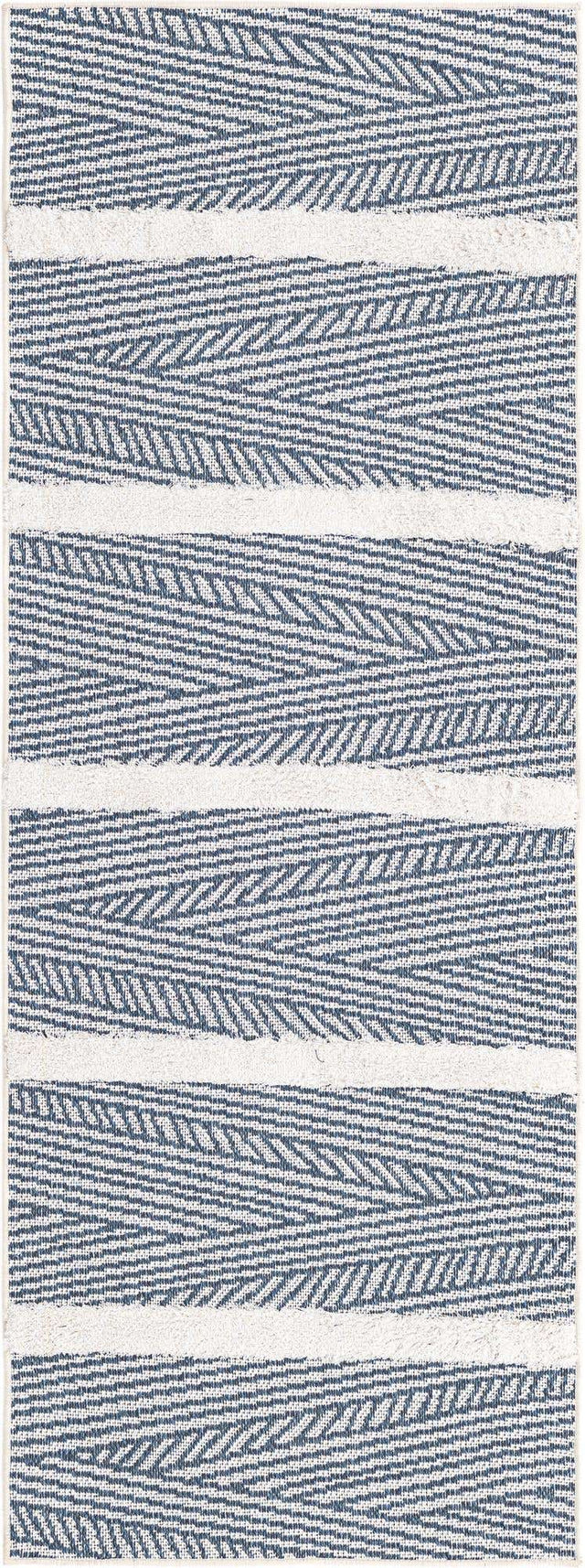 Navy Blue 2' 3 x 6' Sabrina Soto Casa Runner Area Rug 100% Cotton Geometric Pattern All Natural Material Eco Friendly Carpet for Sale at Rug Engine