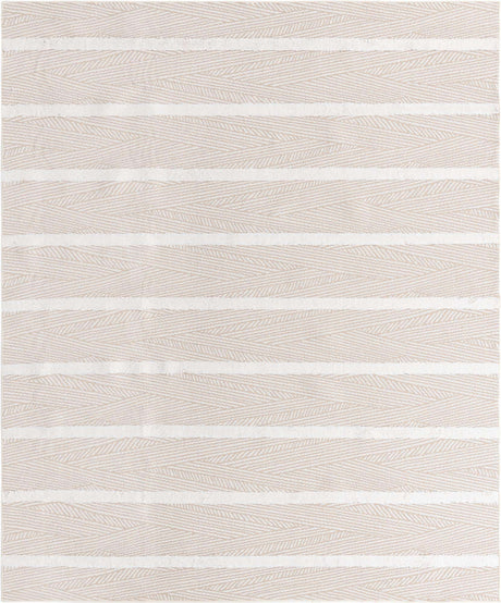 Beige 8' 3 x 10' Sabrina Soto Casa Rectangle Area Rug 100% Cotton Geometric Pattern All Natural Material Eco Friendly Carpet for Sale at Rug Engine