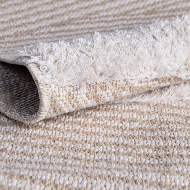Beige 8' 3 x 10' Sabrina Soto Casa Rectangle Area Rug 100% Cotton Geometric Pattern All Natural Material Eco Friendly Carpet for Sale at Rug Engine