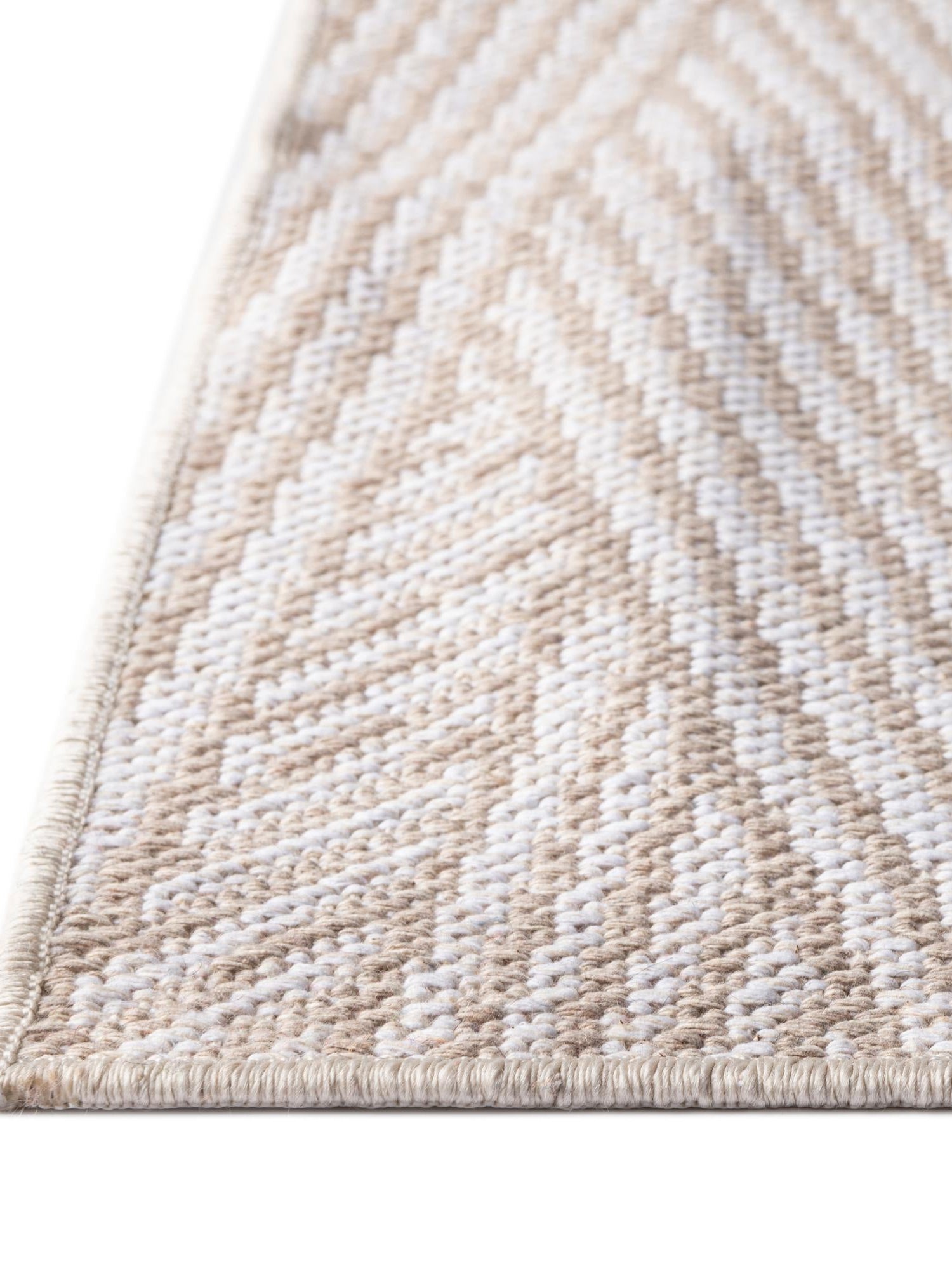 Beige 8' 3 x 10' Sabrina Soto Casa Rectangle Area Rug 100% Cotton Geometric Pattern All Natural Material Eco Friendly Carpet for Sale at Rug Engine
