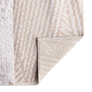 Beige 9' 10 x 12' Sabrina Soto Casa Rectangle Area Rug 100% Cotton Geometric Pattern All Natural Material Eco Friendly Carpet for Sale at Rug Engine