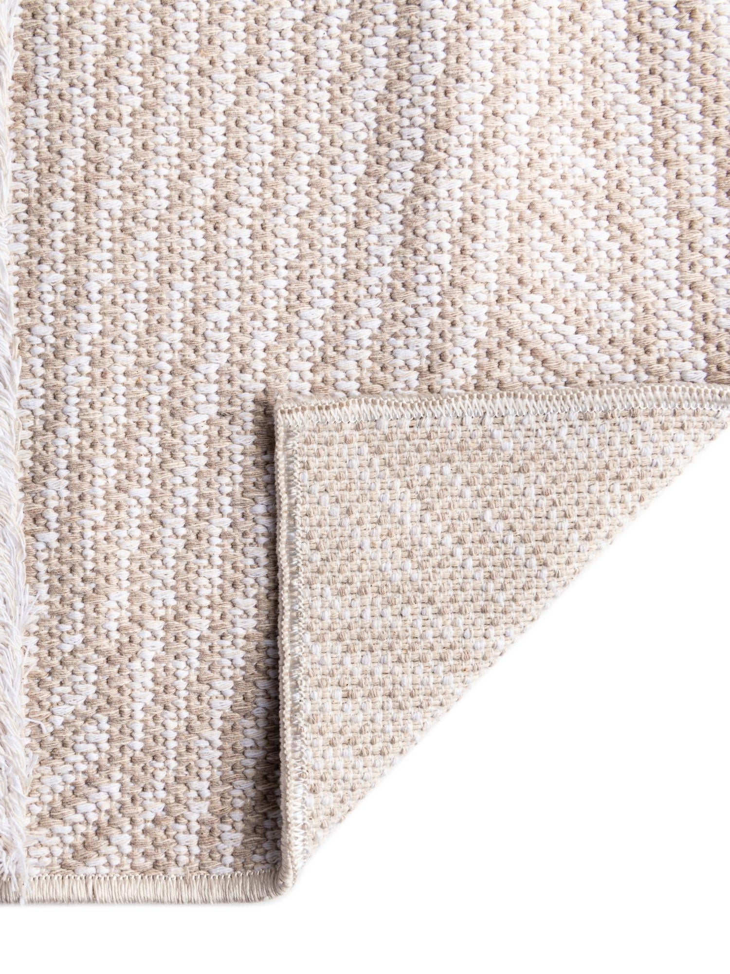 Beige 5' 3 x 8' Sabrina Soto Casa Rectangle Area Rug 100% Cotton Geometric Pattern All Natural Material Eco Friendly Carpet for Sale at Rug Engine