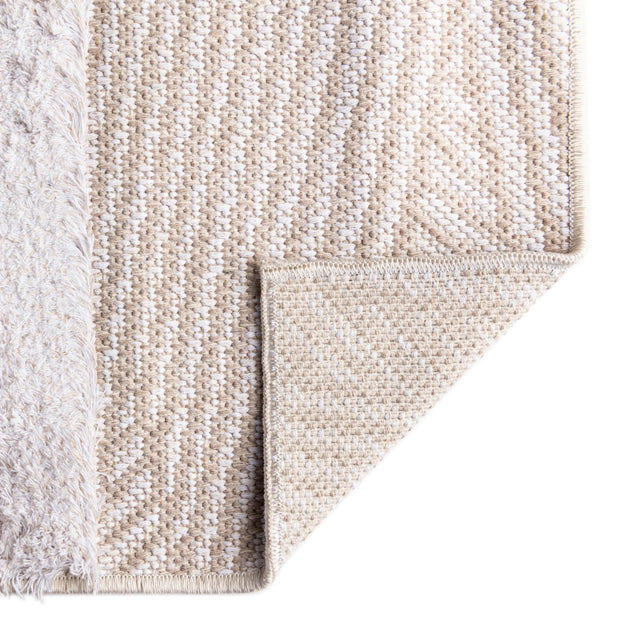 Beige 5' 3 x 8' Sabrina Soto Casa Rectangle Area Rug 100% Cotton Geometric Pattern All Natural Material Eco Friendly Carpet for Sale at Rug Engine