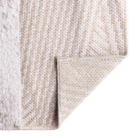 Beige 8' 3 x 10' Sabrina Soto Casa Rectangle Area Rug 100% Cotton Geometric Pattern All Natural Material Eco Friendly Carpet for Sale at Rug Engine