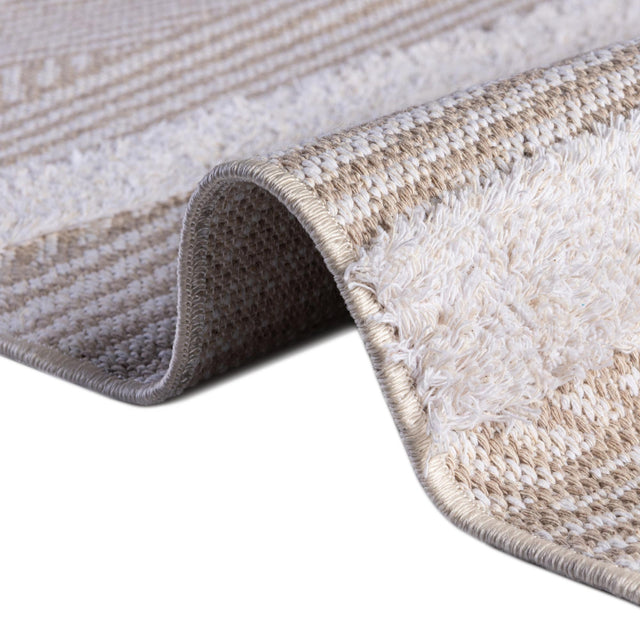 Beige 4' 5 x 6' Sabrina Soto Casa Rectangle Area Rug 100% Cotton Geometric Pattern All Natural Material Eco Friendly Carpet for Sale at Rug Engine