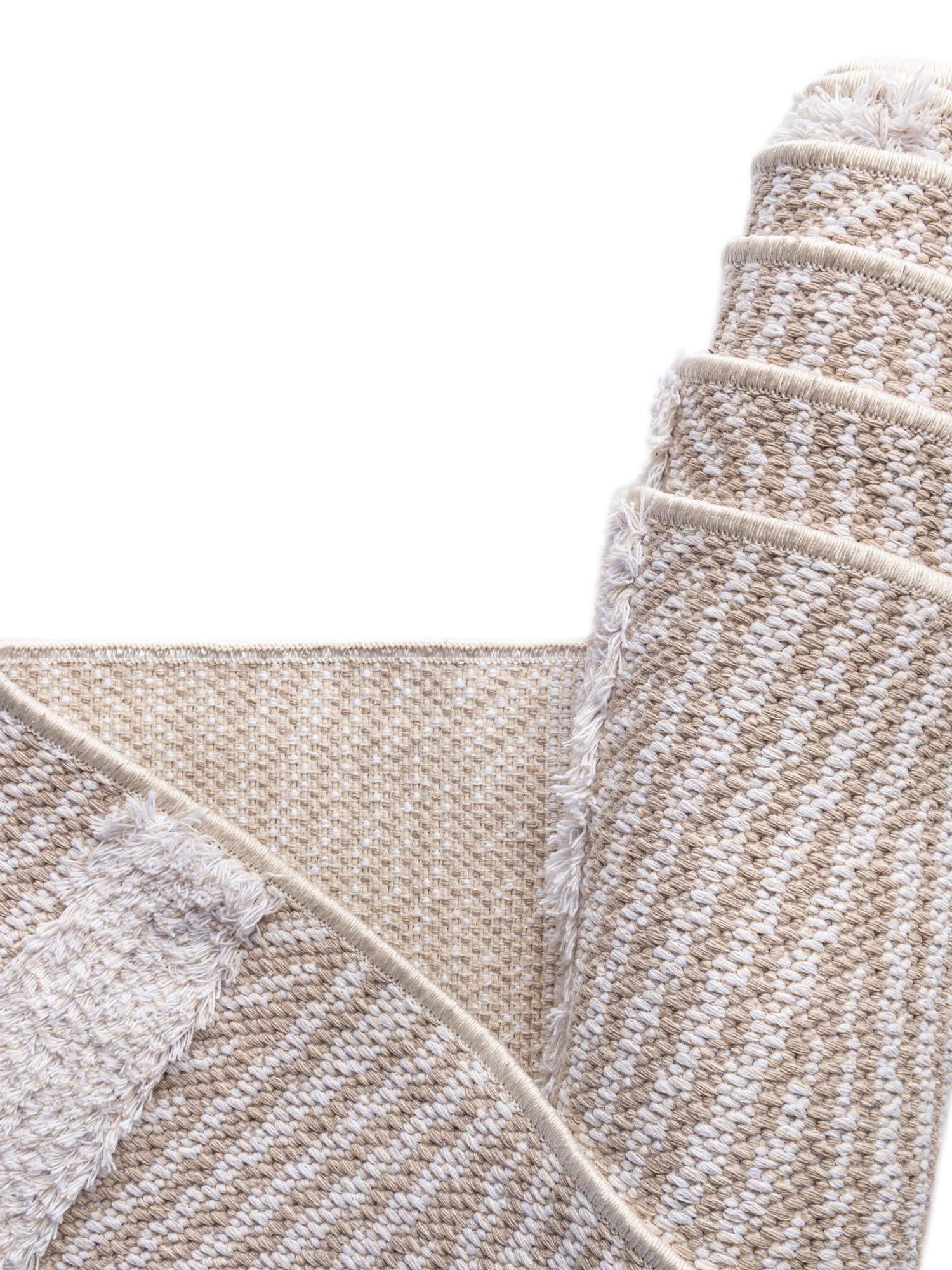 Beige 2' 3 x 3' Sabrina Soto Casa Rectangle Area Rug 100% Cotton Geometric Pattern All Natural Material Eco Friendly Carpet for Sale at Rug Engine