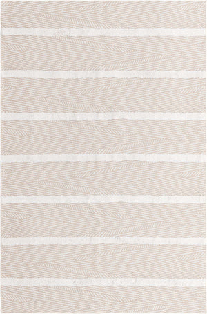Beige 5' 3 x 8' Sabrina Soto Casa Rectangle Area Rug 100% Cotton Geometric Pattern All Natural Material Eco Friendly Carpet for Sale at Rug Engine