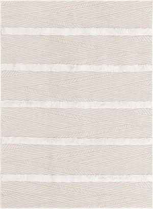 Beige 4' 5 x 6' Sabrina Soto Casa Rectangle Area Rug 100% Cotton Geometric Pattern All Natural Material Eco Friendly Carpet for Sale at Rug Engine