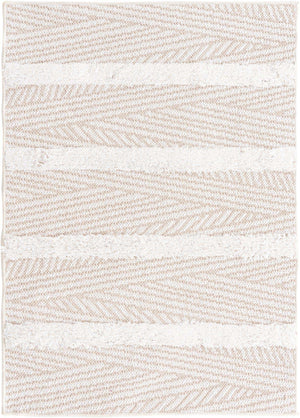 Beige 2' 3 x 3' Sabrina Soto Casa Rectangle Area Rug 100% Cotton Geometric Pattern All Natural Material Eco Friendly Carpet for Sale at Rug Engine